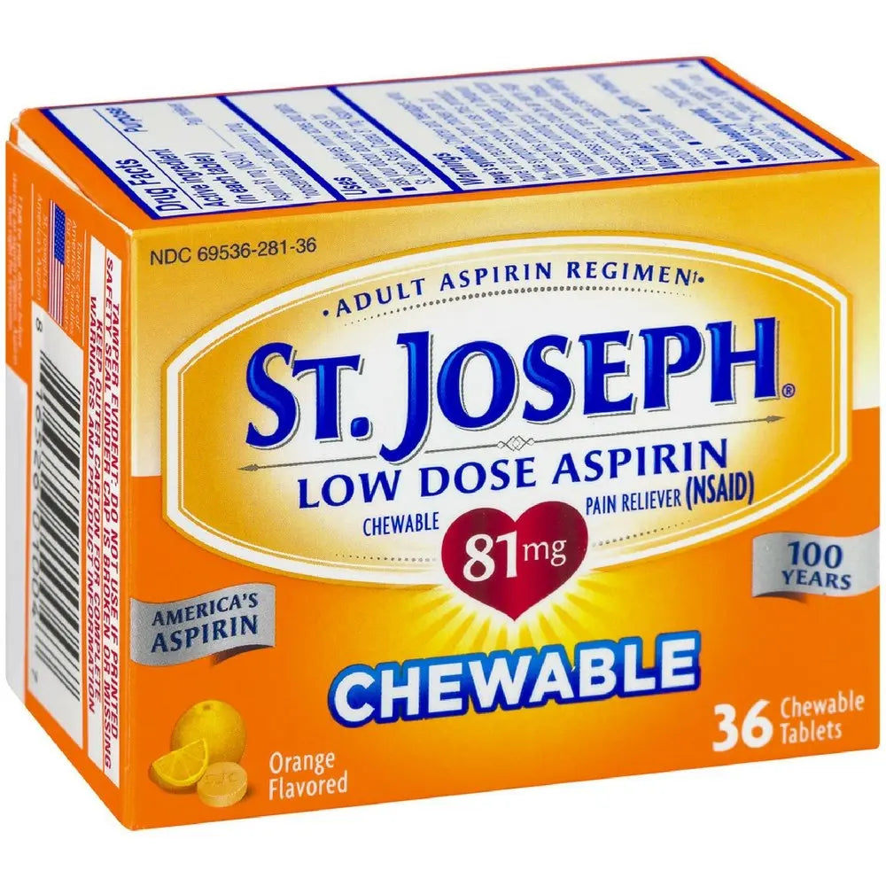St. Joseph Orange Chewable 81mg Aspirin, 36 Tablets St. JosephAu supplements