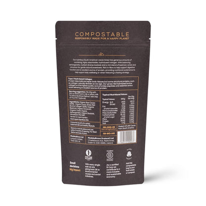 Ancient + Brave - Cacao + Collagen Powder 250g - Peruvian Raw Cacao Hot Chocolate with Grass Ancient + BraveUS supplements