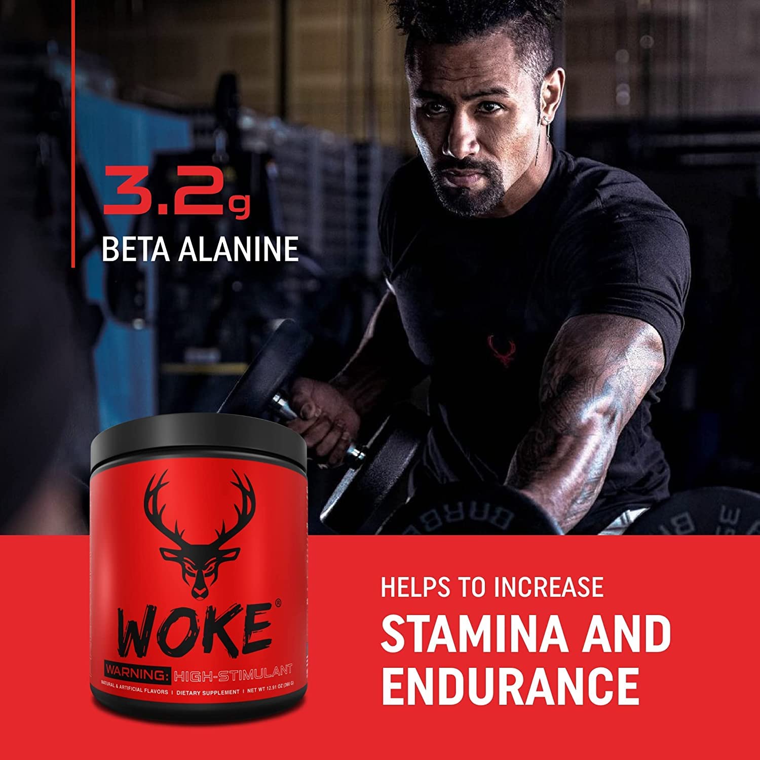 Bucked Up - Woke - HIGH STIM Pre Workout - Best Tasting - Focus Nootropic, Pump, Strength and Growth, 30 Servings (Rocket Pop) Bucked UpAu supplements