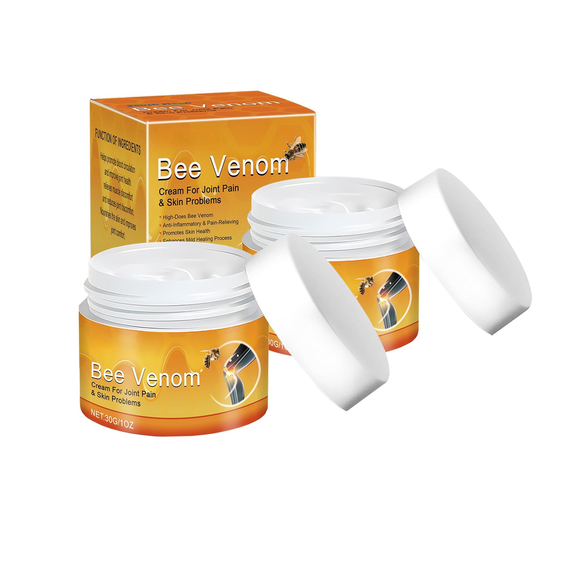 2 PCS Bee Venom Joint and Bone Cream, Bees Venoms Cream Relief Gel for Back, Knee, Hands, Neck, Feet GenericAu supplements
