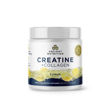 Ancient Nutrition Creatine + Collagen – Muscle Strength, Lean Body Mass, Joint Comfort & Cognitive Support – Includes 5g Creatine Monohydrate for Women + Electrolytes, Lemon, 30 Servings Ancient NutritionAu supplements