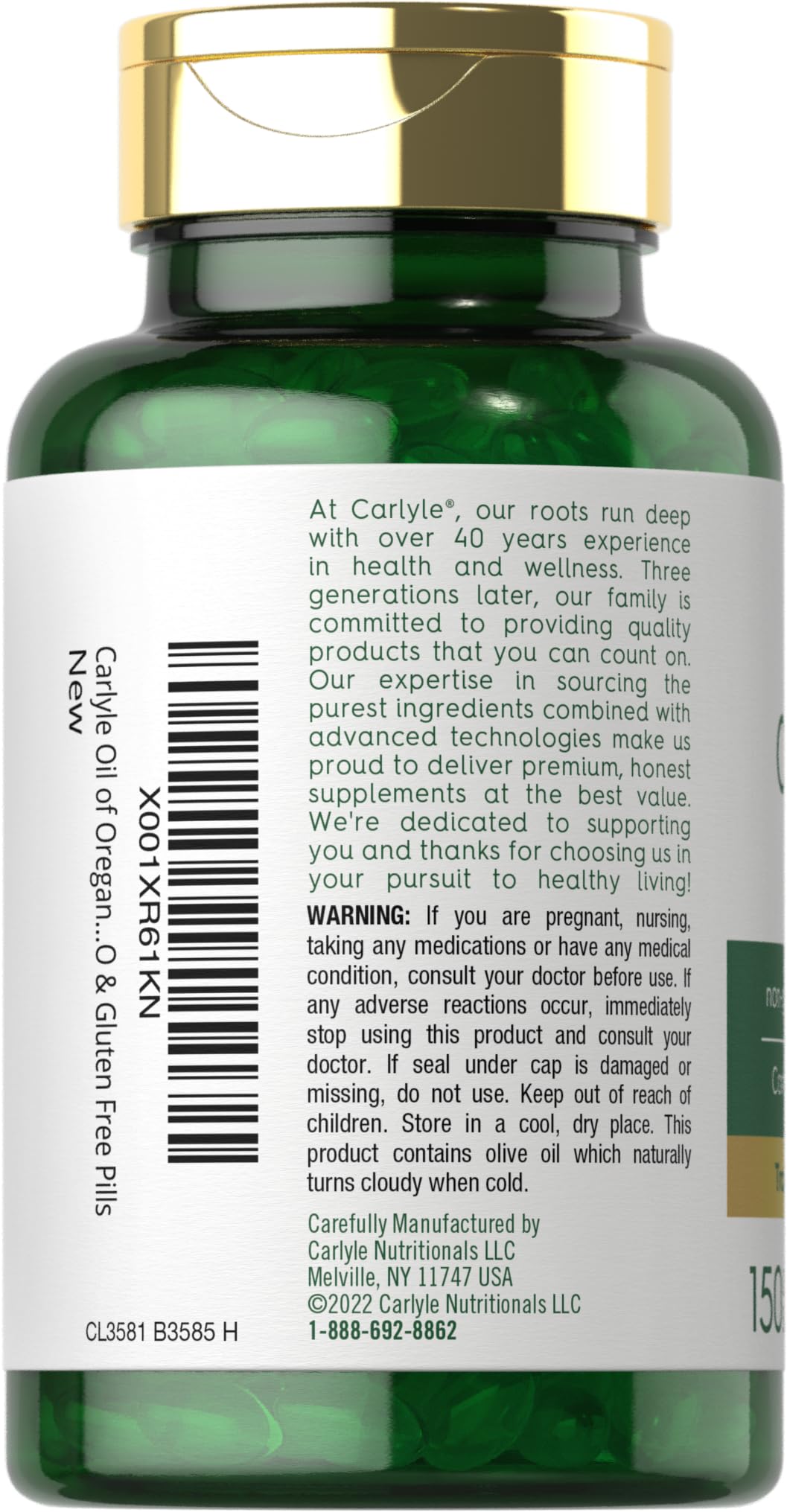 Oregano Oil Extract | Max Potency | 150 Softgel Capsules | Non-GMO and Gluten CarlyleUS supplements