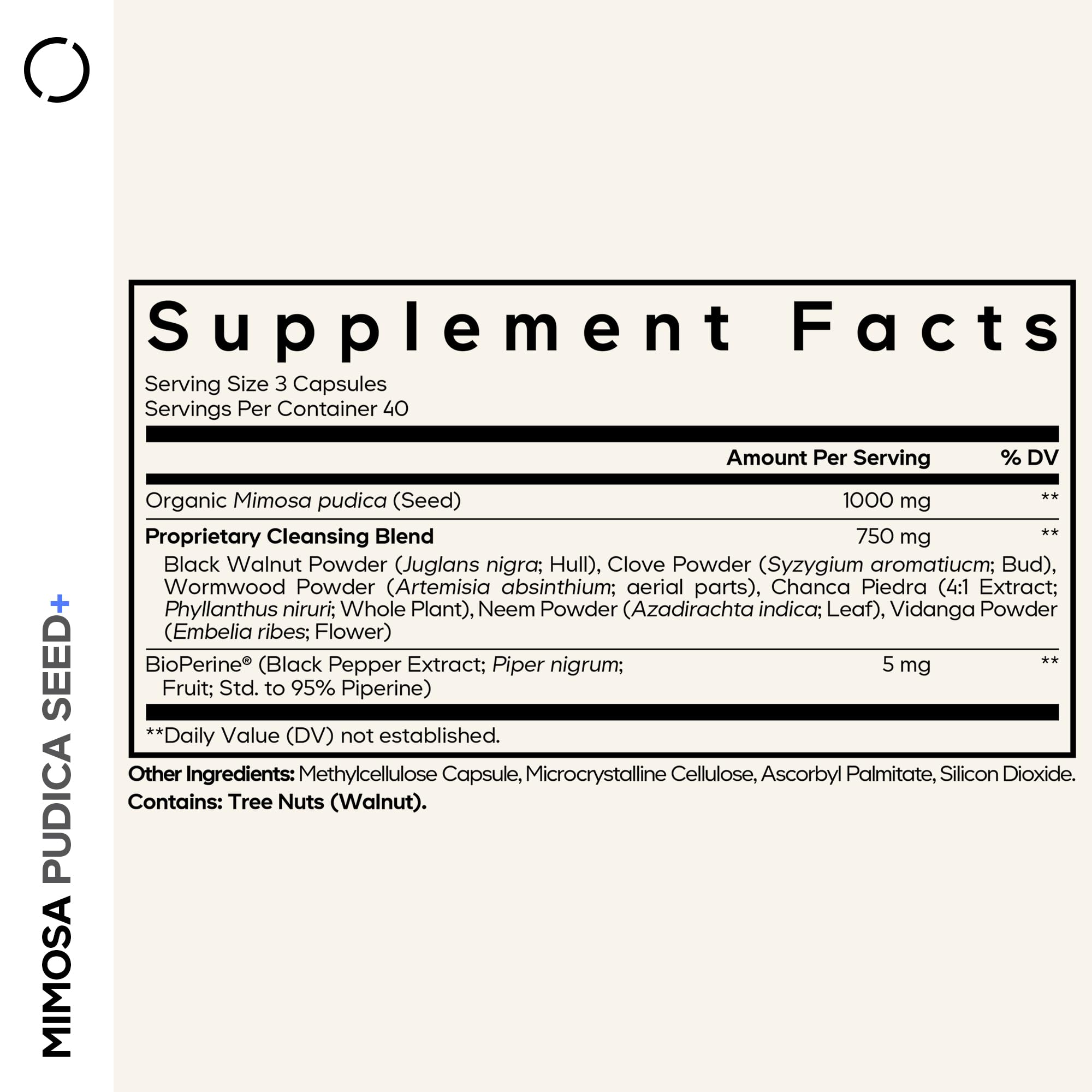 Codeage Organic Mimosa Pudica Seed Capsules - Mimosa Pudica Seeds Supplement - Black Walnut, Cloves, Vidanga, Neem, BioPerine - All in One - Sensitive Plant Pills - Non-GMO & Vegan - 120 Capsules CodeageAu supplements