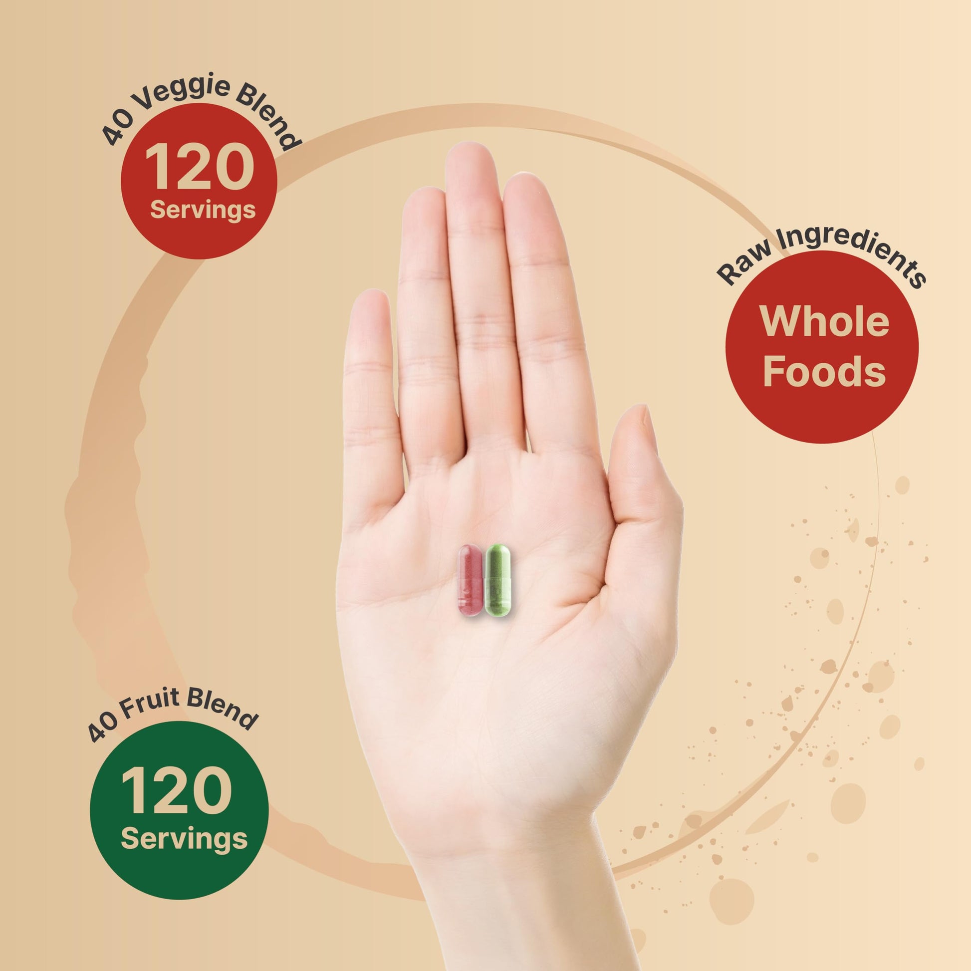 Fruit and Veggies Supplement – 480 Total Vegetarian Capsules | Balance of Natural 40 Whole Fruits & Veggies Blend | Fresh Superfood Formula with Vitamins and Minerals – Non-GMO NatureBellAu supplements