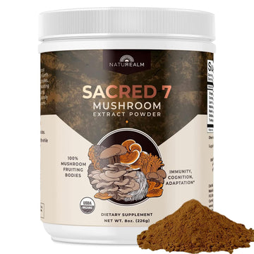 Naturealm Sacred 7 Mushroom Extract Powder - USDA Organic - Lion's Mane, Reishi NaturealmUS supplements