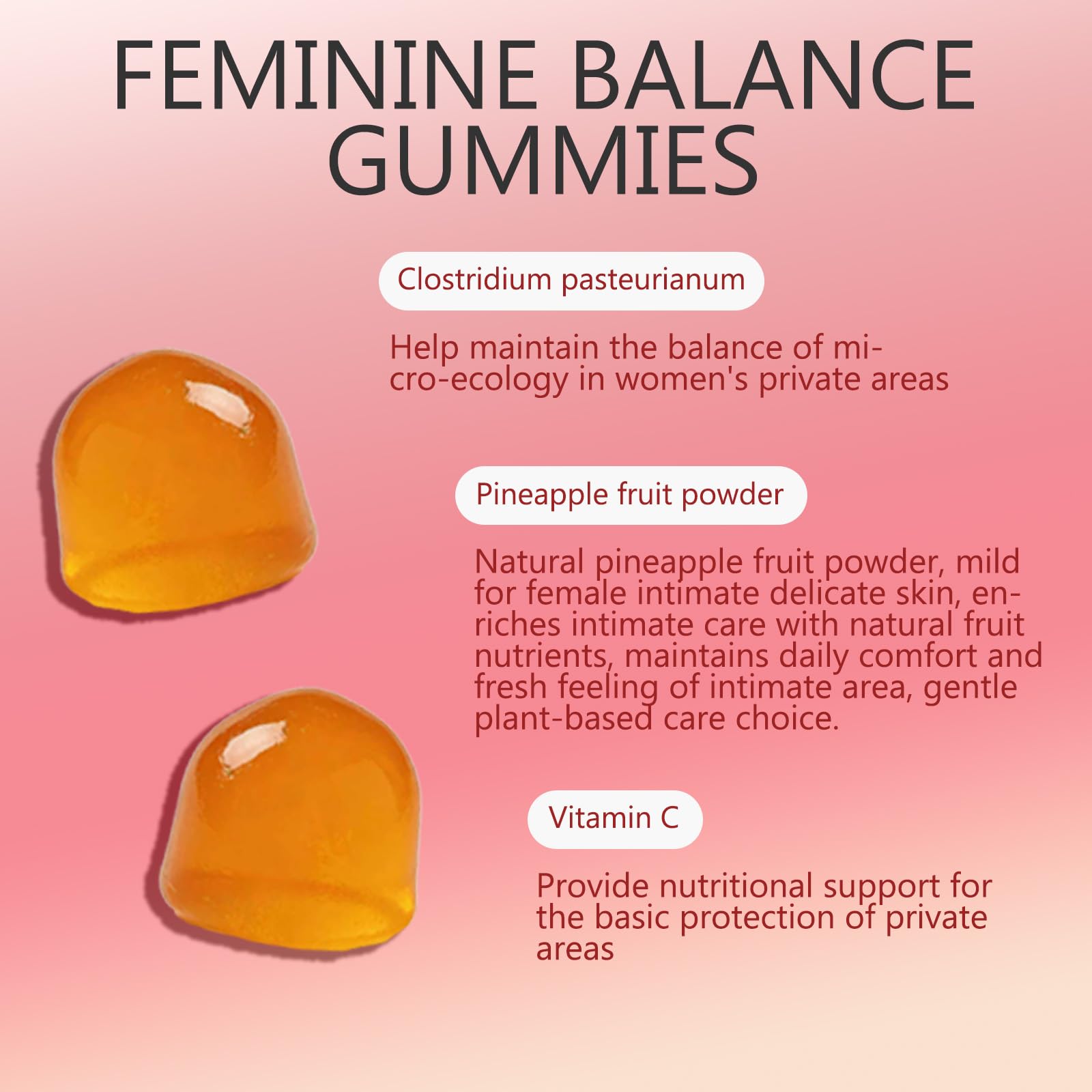 YFDSRF Feminine Balance Probiotic Gummies for Women - with Hawaiian Pineapple, pH Balance Support, Healthy Odor & Flora, Vaginal & Immune Health, Vegan Dietary Supplement - 60 Gummies (1) YFDSRFAu supplements