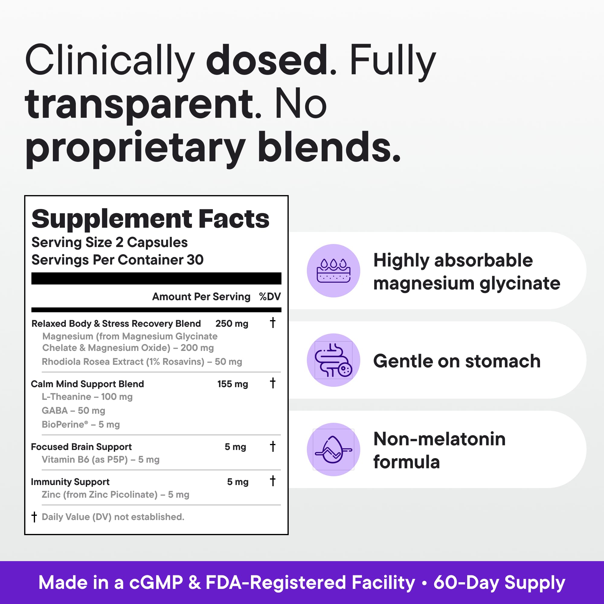 VitalForm Magnesium Glycinate Sleep Complex – Non-Habit Forming Support with L-Theanine, GABA, Zinc & Rhodiola – Promotes Relaxation, Calm & Muscle Recovery – Non-Melatonin – 100 Capsules VitalFormAu supplements