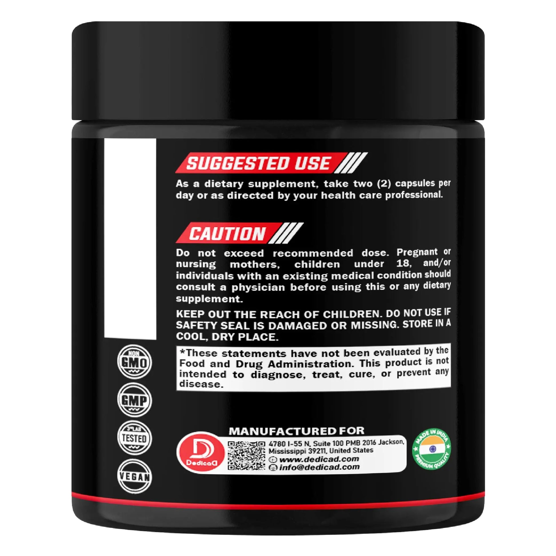 DEDICAD NAD Supplement with Nicotinamide Riboside and Trans Resveratrol - NR for Men & Women - 80 Capsules DEDICADnz supplements