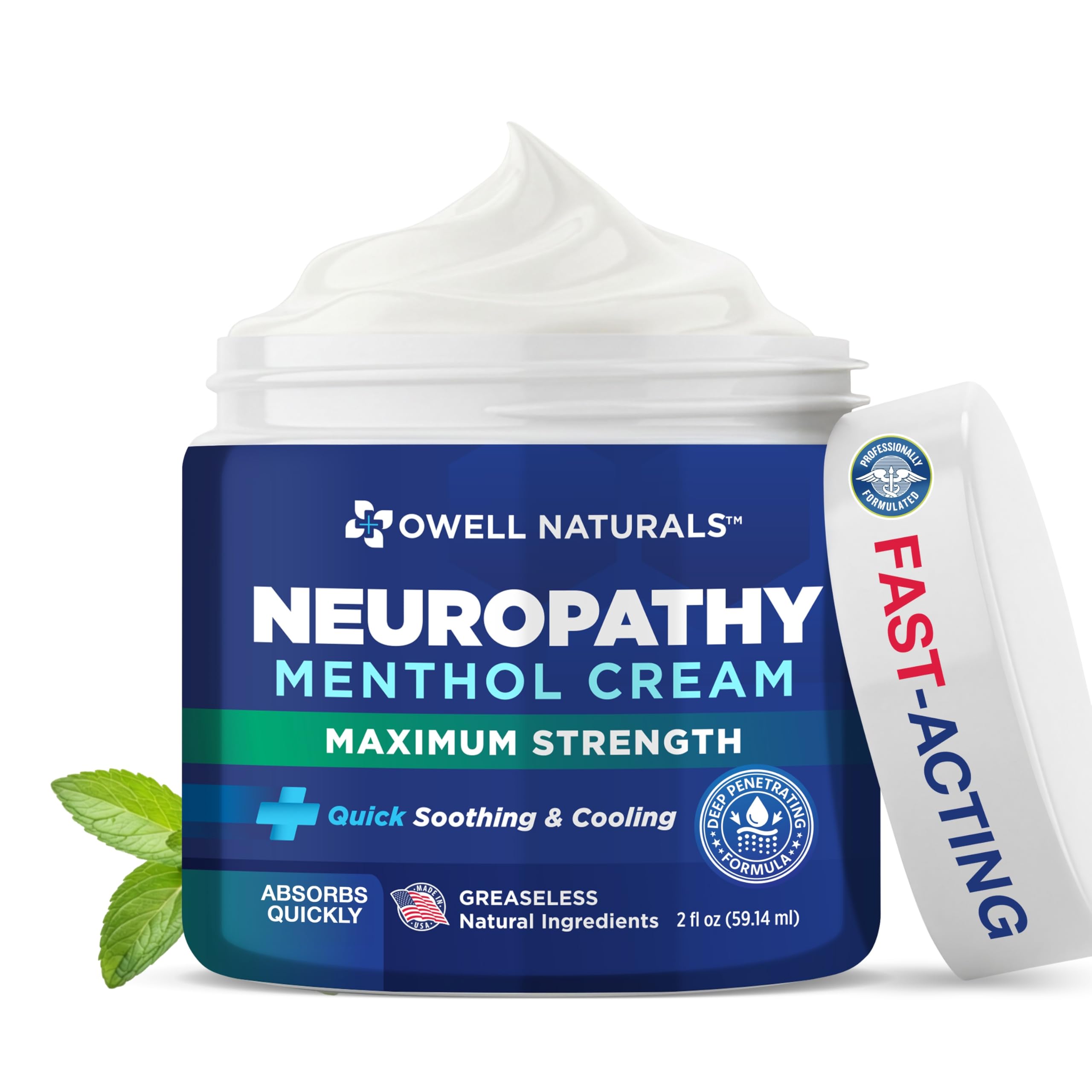 Owell Naturals Neuropathy Cream Extra Strength – Fast Absorbing Cooling for Leg, Feet & Hands – Advanced Soothing Formula with Aloe Vera, Arnica, MSM & Vitamin B6 – Made in USA, 2 fl oz Owell NaturalsAu supplements