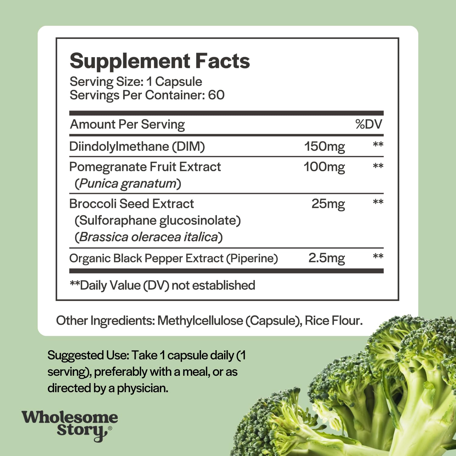 DIM Supplement Women | DIM SGS | Pomegranate, Broccoli and Black Pepper Blend | Estrogen & Hormone Balance for Women | Cell and Tissue Health | 60-Day Supply | Clean Label Project Certified Wholesome StoryAu supplements