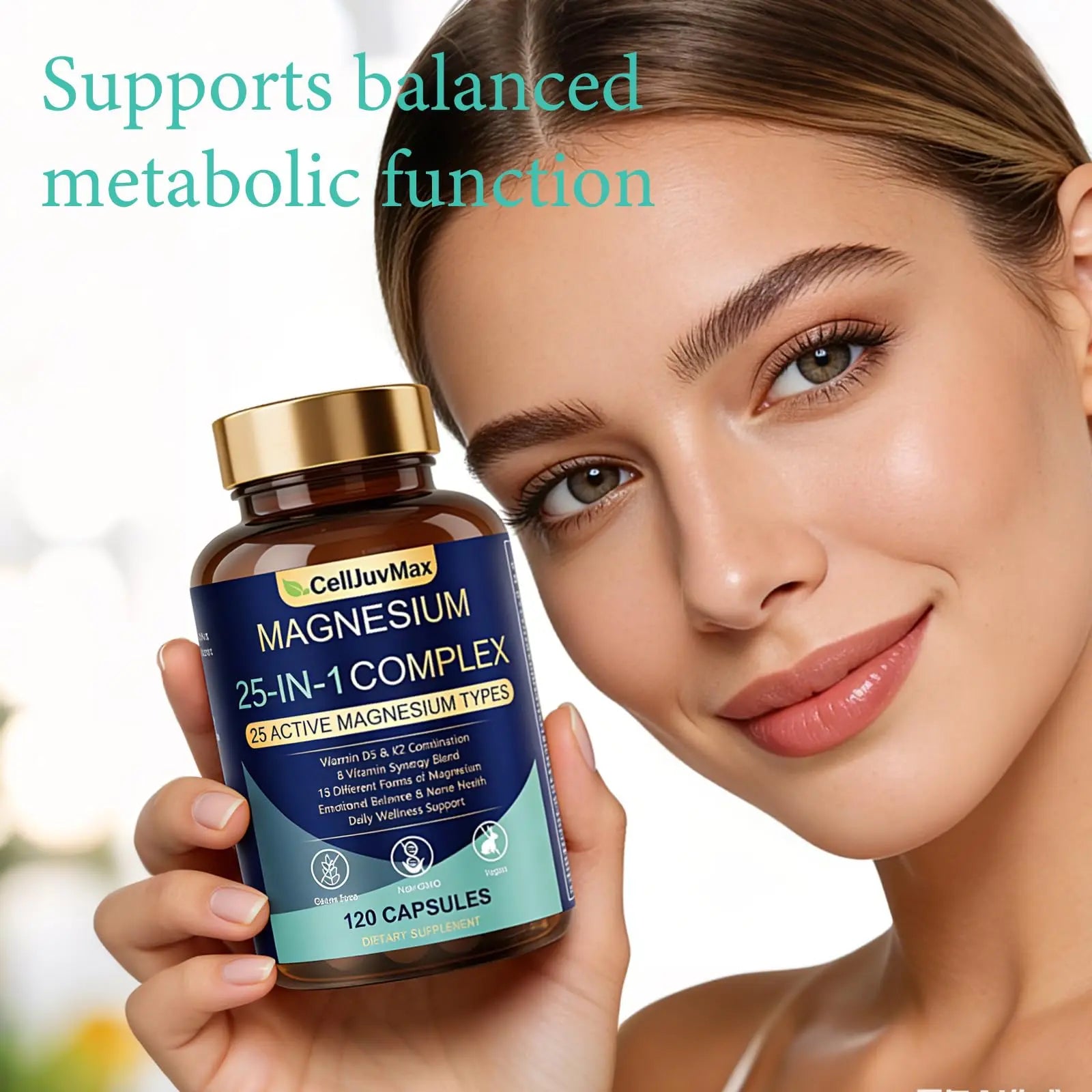 25-in-1 Magnesium Complex | Multi-Form Absorbable Blend for Daily Nutritional Support, 120 Vegan Caps (1) PBZPBZnz supplements