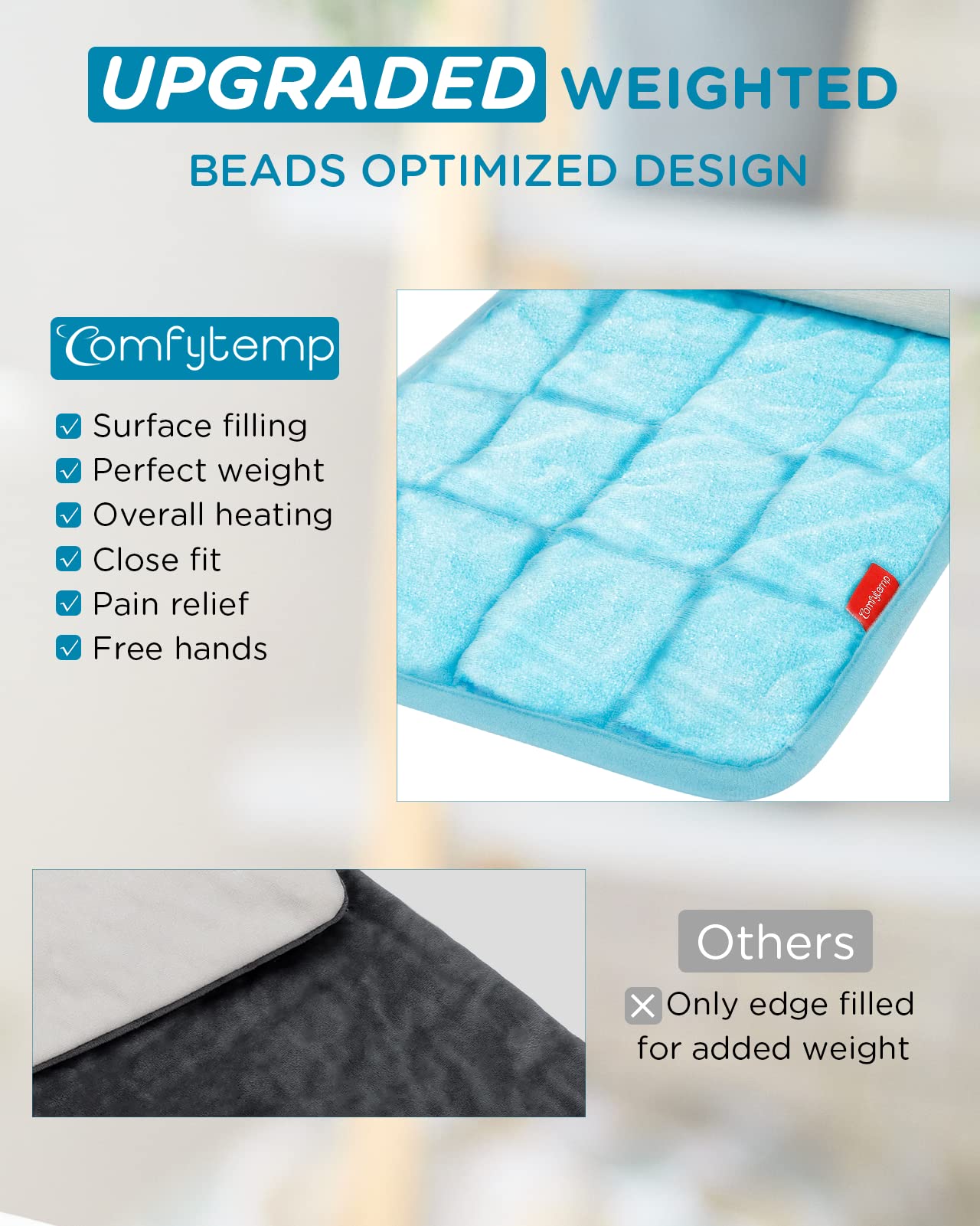 Comfytemp Weighted Heating Pad for Back Pain Relief, FSA/HSA Eligible 2.2lb Electric Heating ComfytempAu supplements