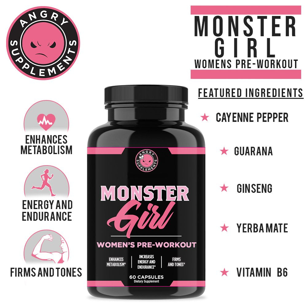 Angry Supplements Monster Girl, Women’s Pre-Workout + Recovery, Apple Cider Vinegar Angry SupplementsAu supplements