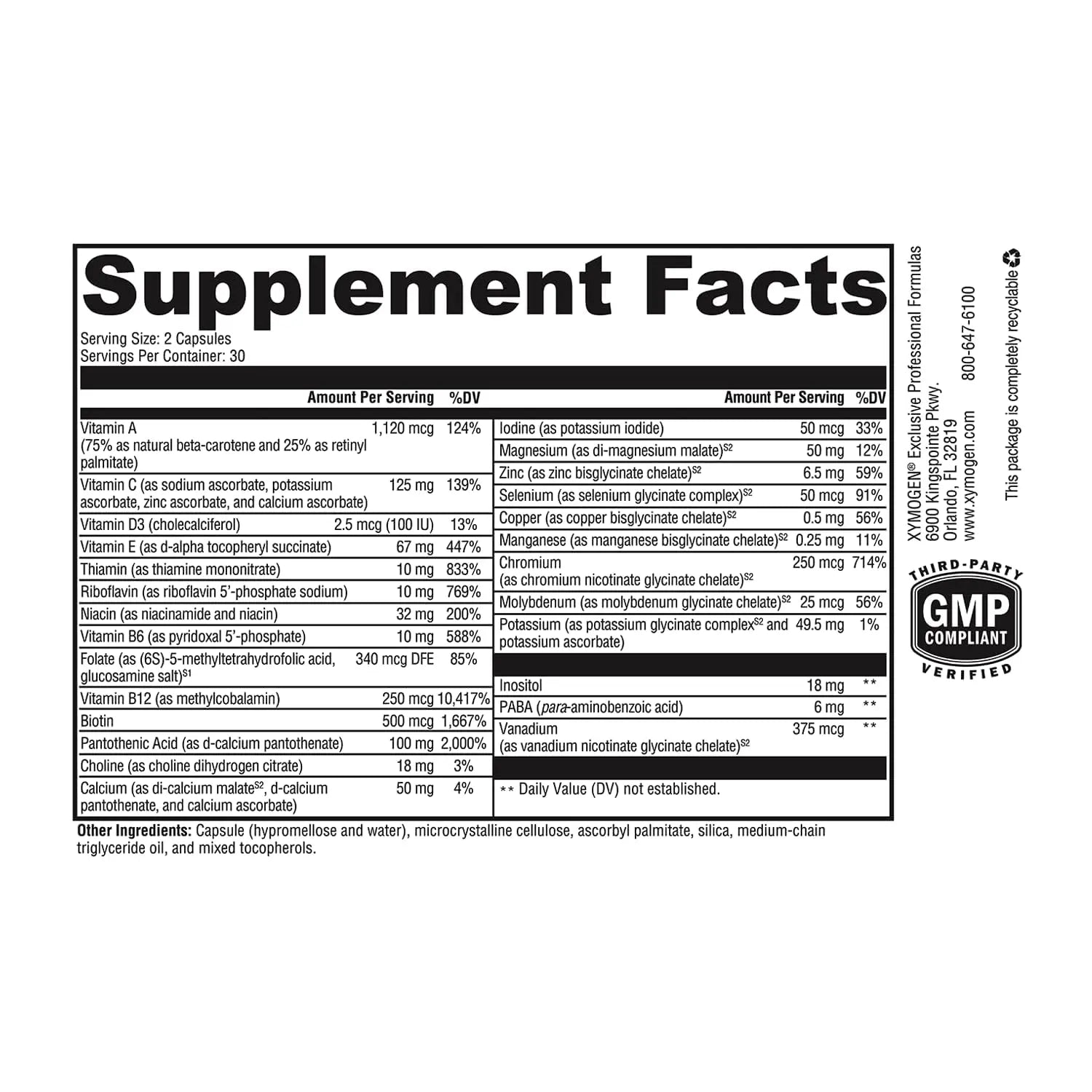 XYMOGEN ActivNutrients Without Iron - Multivitamin Multimineral for Wellness, Immune, Energy and Mood Support XYMOGENAu supplements