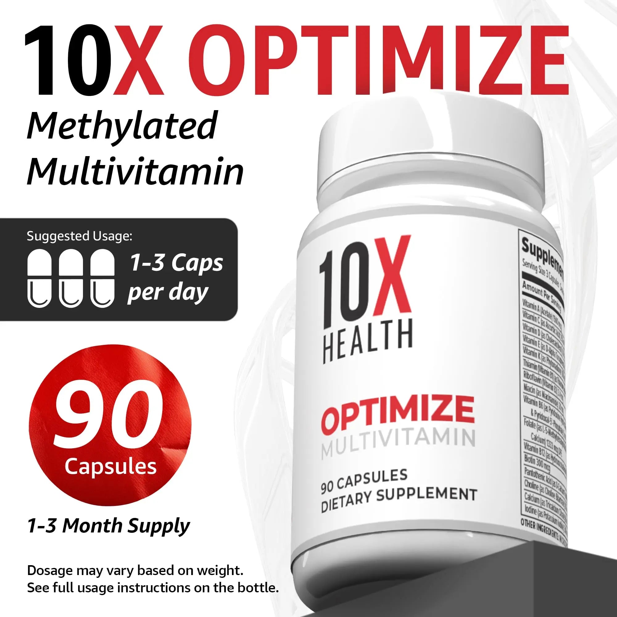 10X Health Optimize (Daily) & Sleep (PM) Bundle - Methylated Multivitamin Capsules + Magnesium, L Theanine & Melatonin 10X Health SystemAu supplements