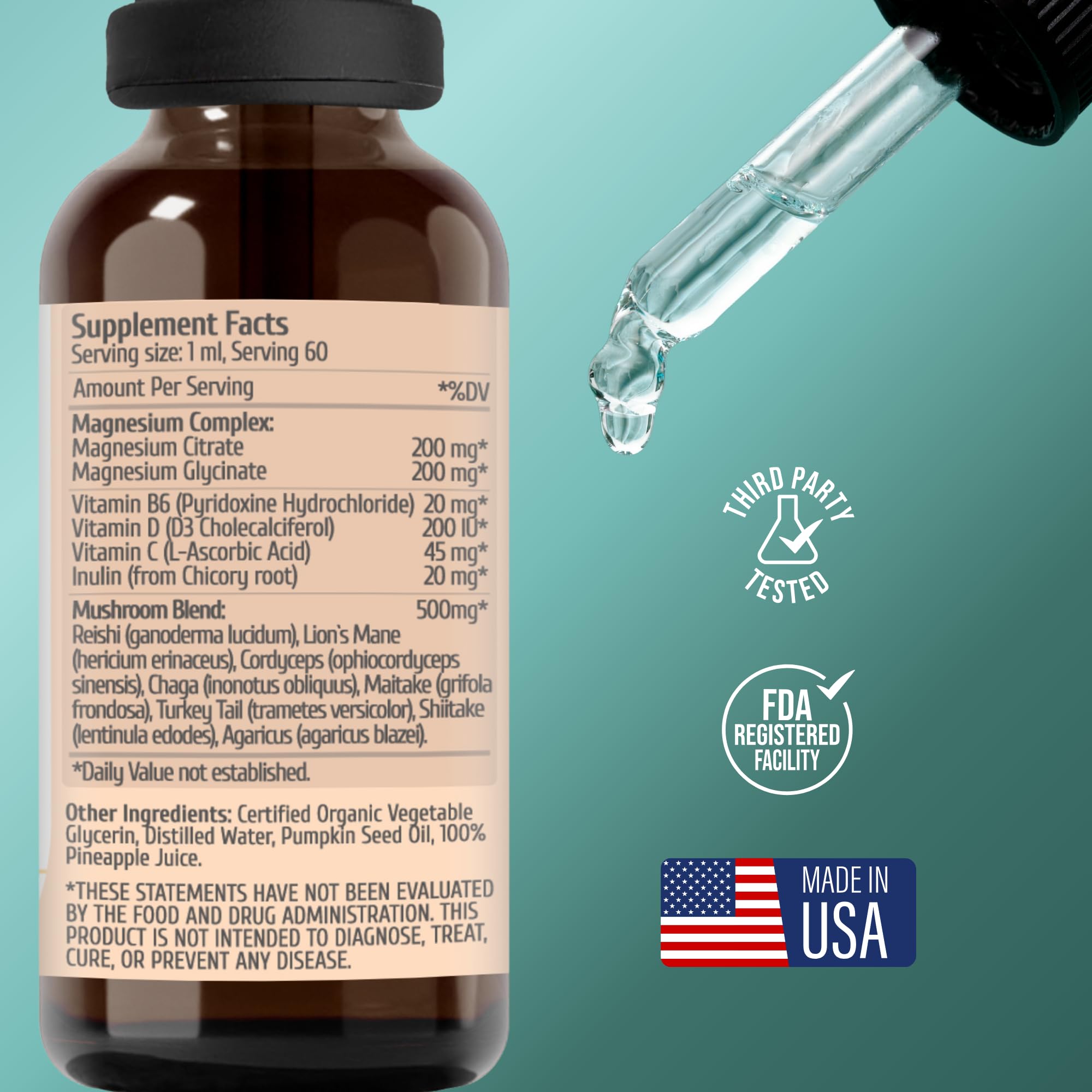 Project Anti-Aging Shroom Sane Liquid Drops with Lion’s Mane Mushroom Supplement Drops – 8 Mushroom Complex Tincture with Reishi, Cordyceps, Turkey Tail & Magnesium – USDA Organic, Vegan, Project Anti-AgingAu supplements