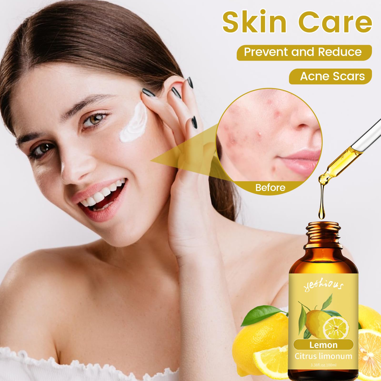 yethious Lemon Essential Oil Lemon Essential Oill for Diffuser, Perfume, Body, Skin, Hair, Candle Soap yethiousAu supplements