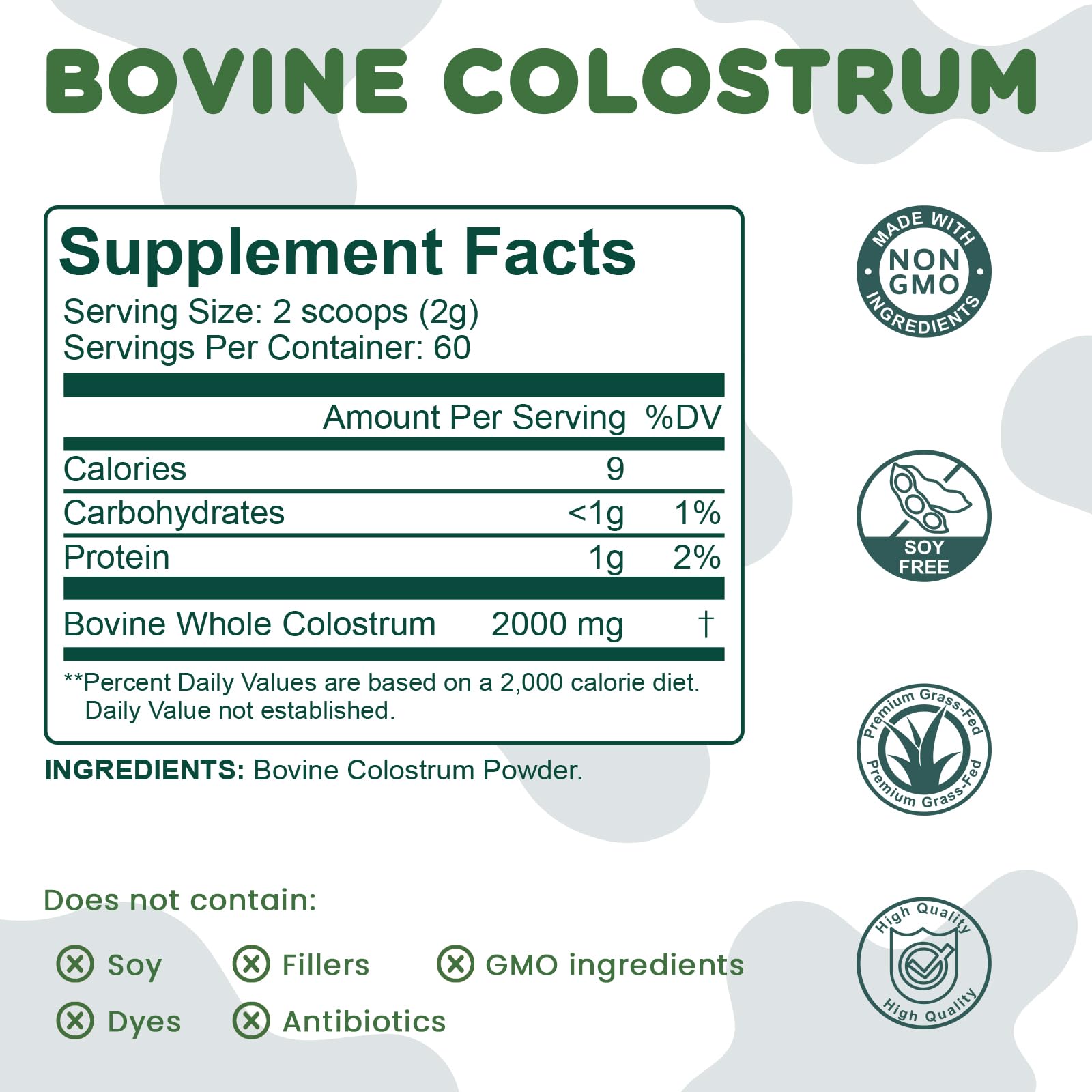 MICYDELAS Bovine Colostrum Supplement Powder 50% IgG Premium Bovine Colostrum for Gut Health Support, Immune Support, Muscle Recovery & Overall Wellness, Grass Fed, Non-GMO, Unflavored, 60 Servings MICYDELASAu supplements