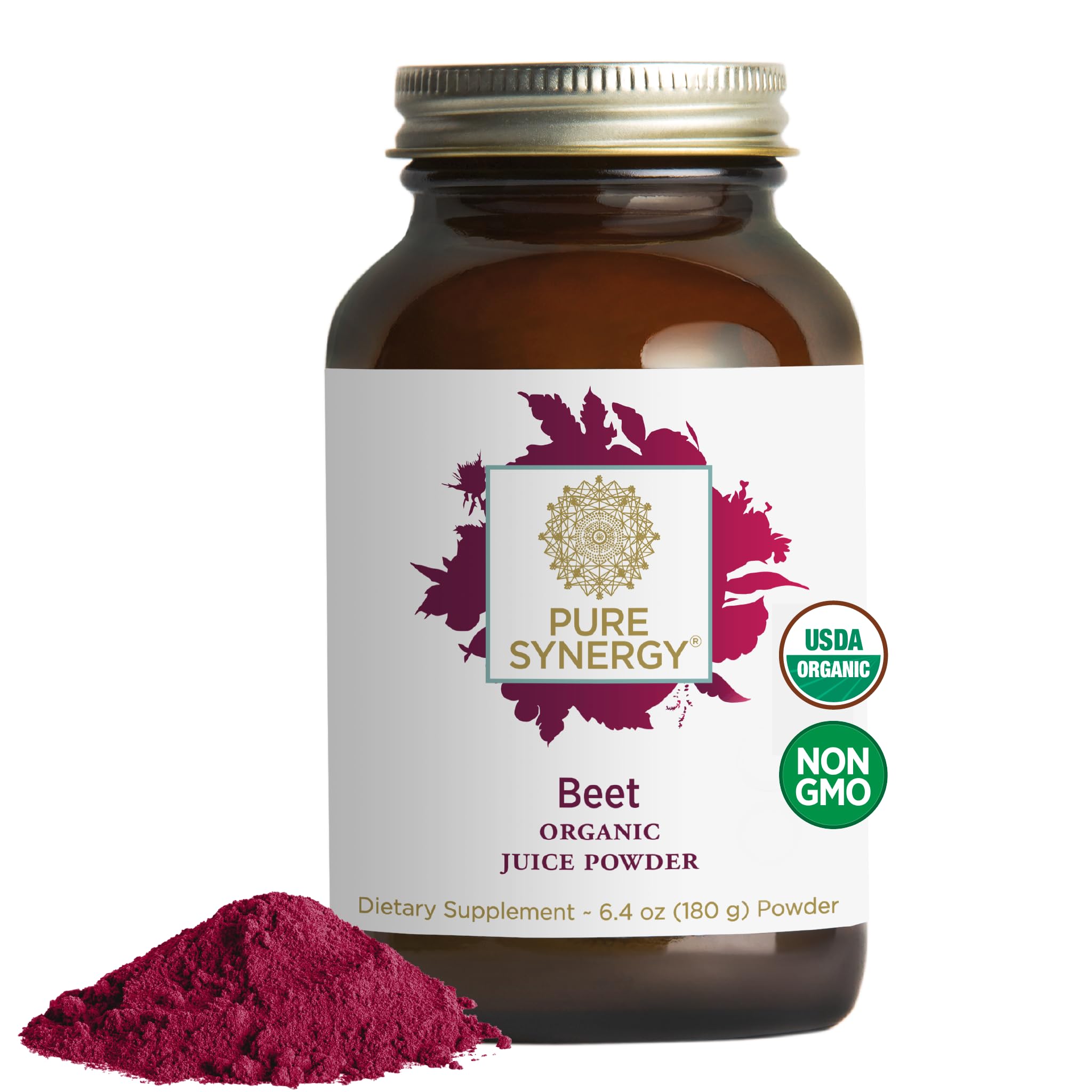 PURE SYNERGY Organic Beet Juice Powder | Pre-Workout Supplement | Organic Beet Root Juice Powder | for Healthy Circulation, Exercise, and Detoxification (6.4 oz.) PURE SYNERGYAu supplements