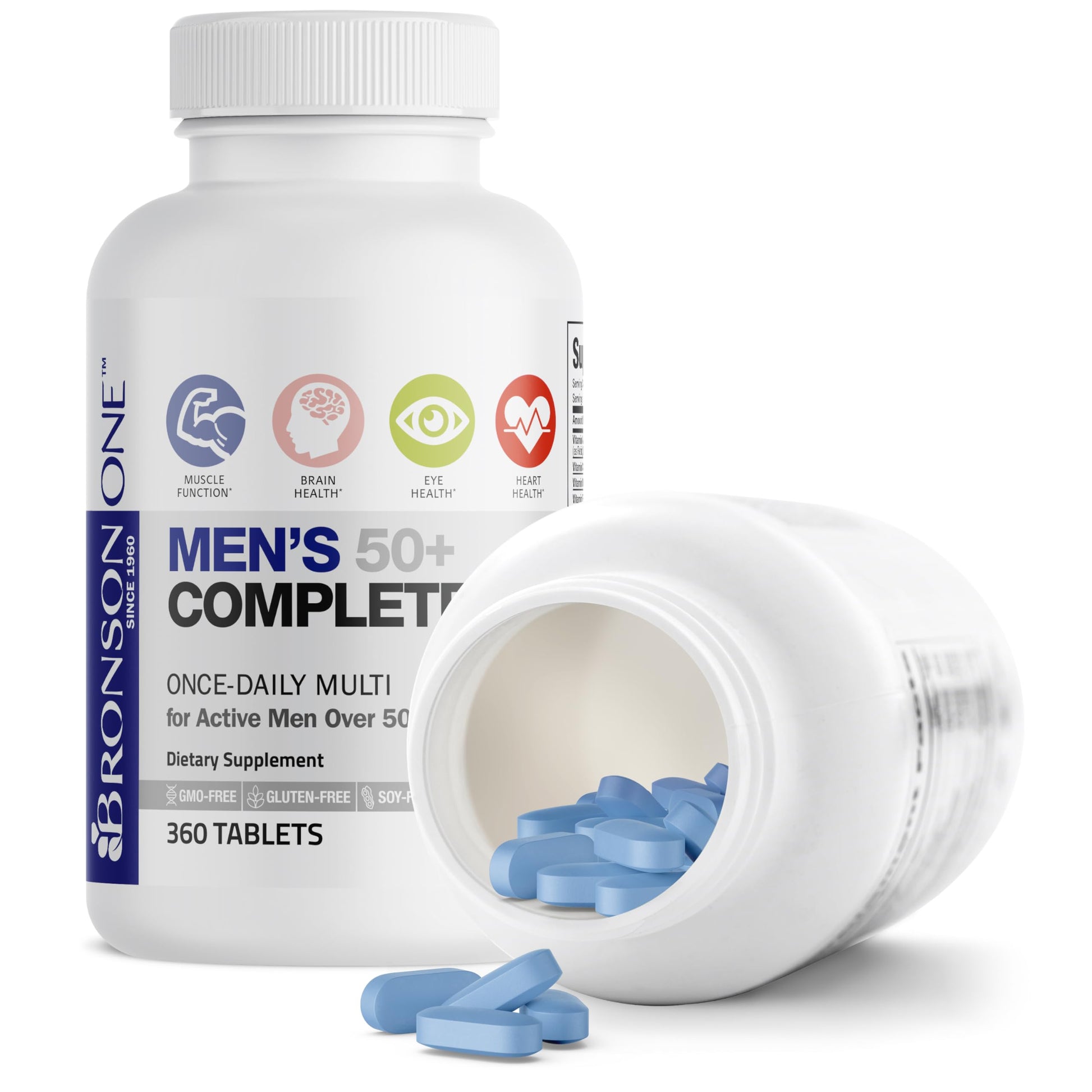 Bronson ONE Daily Mens 50+ Complete Multivitamin Multimineral, 360 Tablets BronsonAu supplements