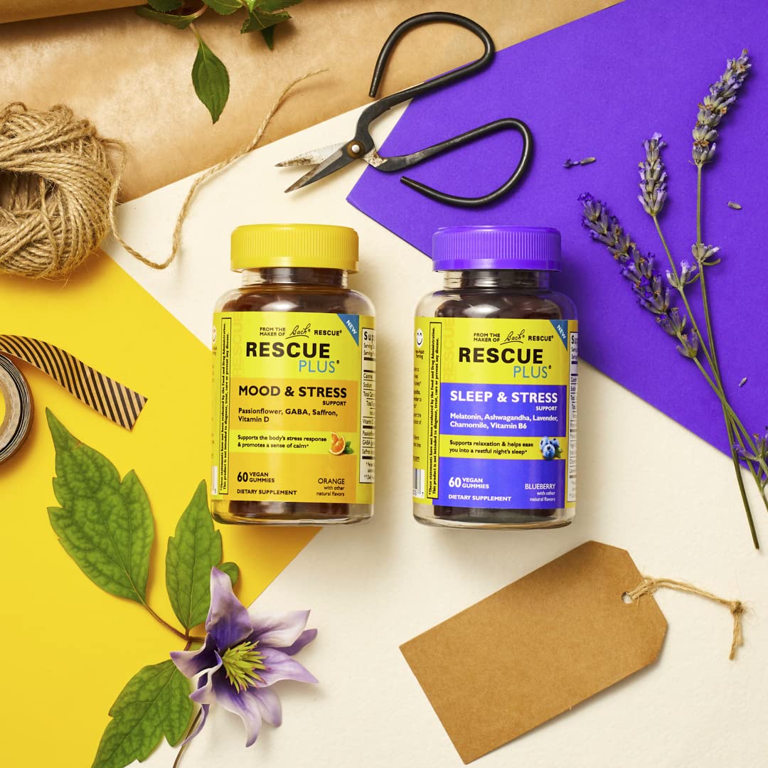 RESCUE Bach Plus Sleep & Stress Support Gummies, Nighttime Dietary Supplement RESCUEUS supplements
