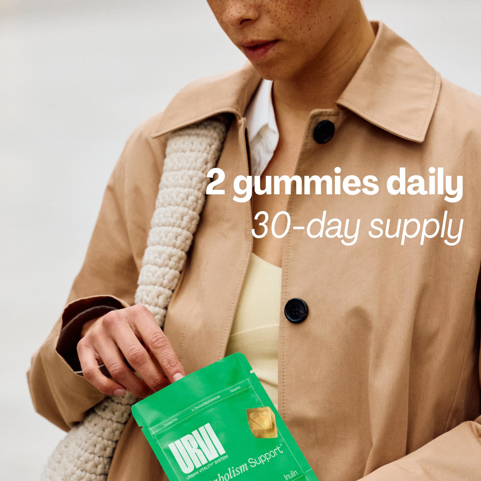 URVI® Metabolism Support Gummies 4-in-1 – Chromium Picolinate, Choline, Inulin & Ginger Extract - Prebiotic Fiber & Minerals – Gut Health & Digestive Support – Sugar-Free – Ginger-Lemon Flavor, 60pcs URVIAu supplements