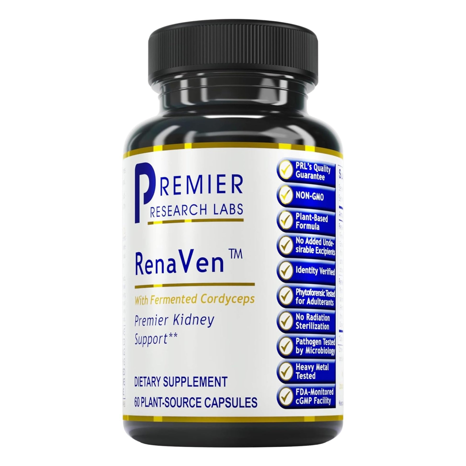Premier Research Labs RenaVen - Premier Kidney Support for Kidney Cleanse Detox and Repair | Improve Kidney Function and Urinary Support with Fermented Cordyceps - 60 Plant-Source Capsules Premier Research LabsAu supplements