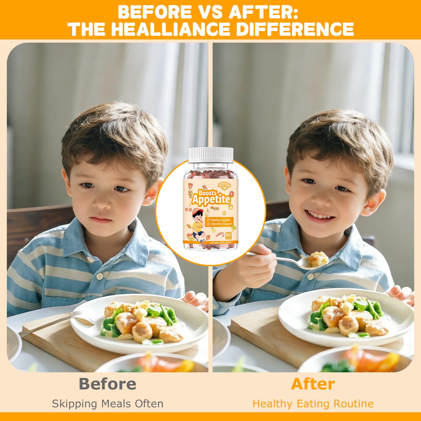 Appetite Booster Gummies for Kids Adults – Natural Blend of Hawthorn Zinc Carrot Supports Digestion Helps Increase Appetite, Promotes Healthy Eating Habits for Picky Eaters (Mixed Fruit Flavor) HeallianceAu supplements