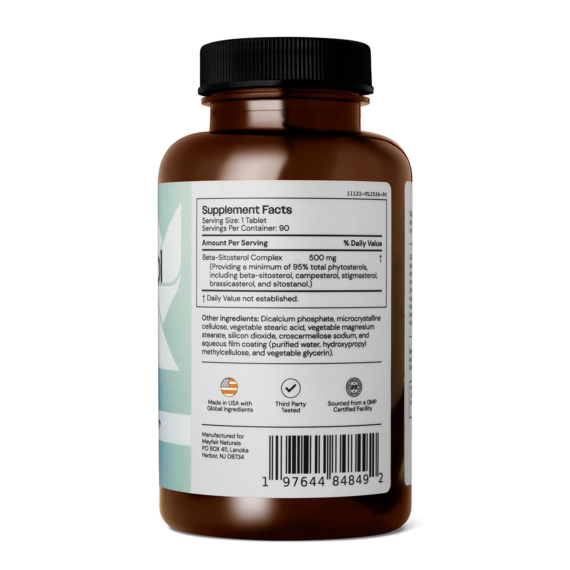 Mayfair Naturals Beta Sitosterol Complex (2 Pack), 500mg, Plant Sourced, 90 Tablets Each (180 Total), Comprehensive Support Supplement Mayfair NaturalsAu supplements