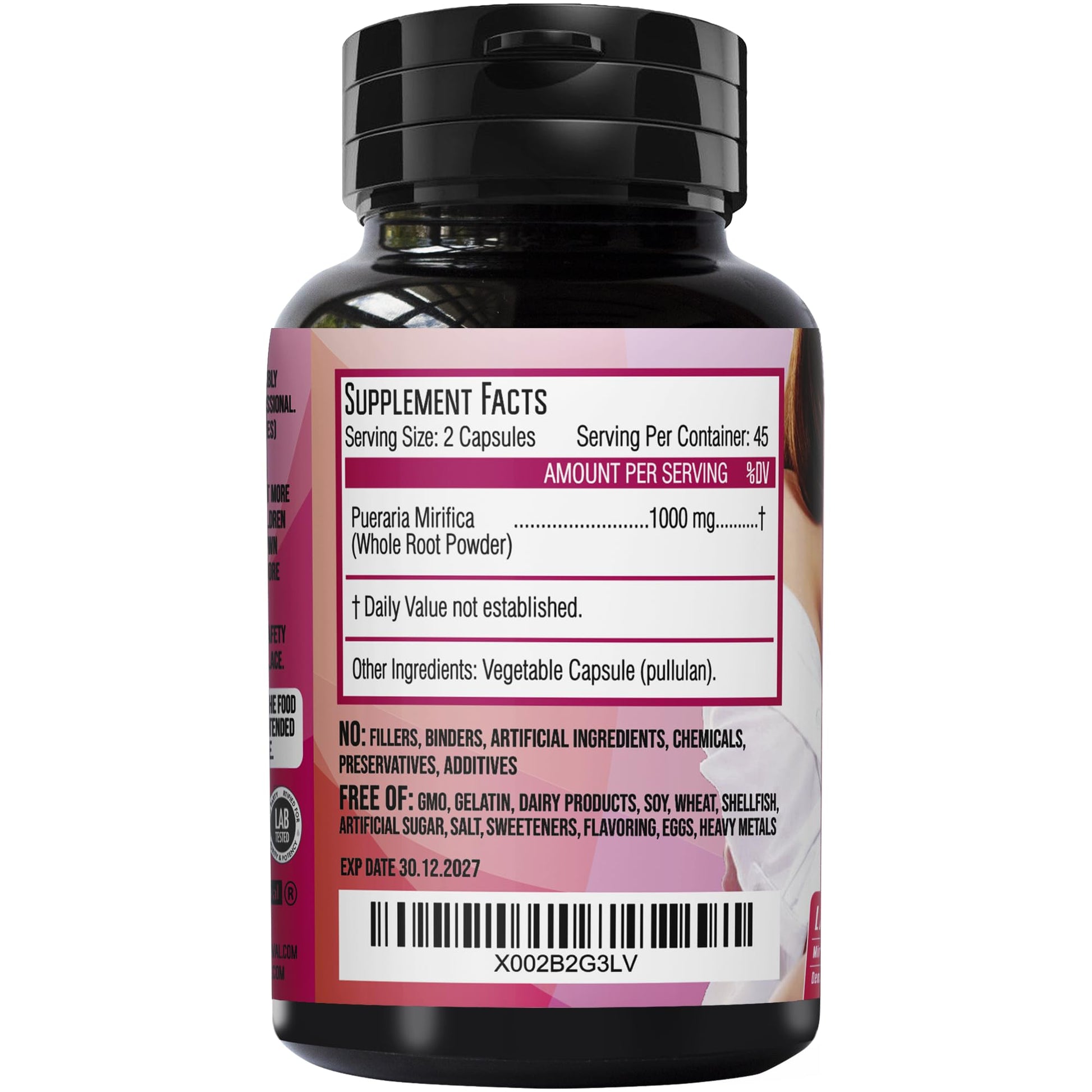 Pueraria Mirifica Capsules 2000mg Daily - Breast Enhancement Pills and Estrogen Supplement for Women and Men, Breast Enlargement Pills for Women and Transgender - Breast Growth Breast Enhancer Sapir's NutritionAu supplements