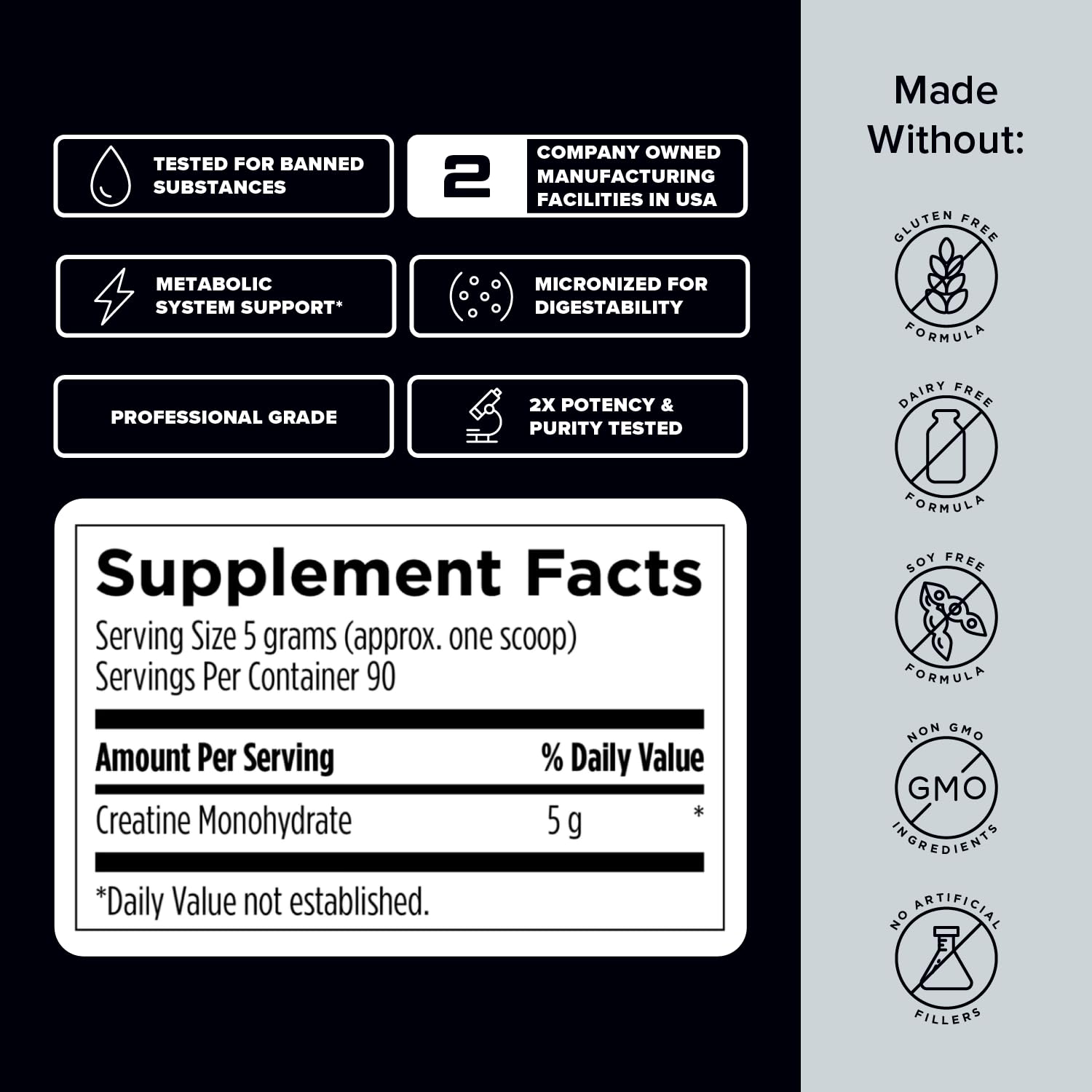 Designs for Sport Creatine Monohydrate Powder - NSF Certified for Sport Creatine Designs for SportUS supplements