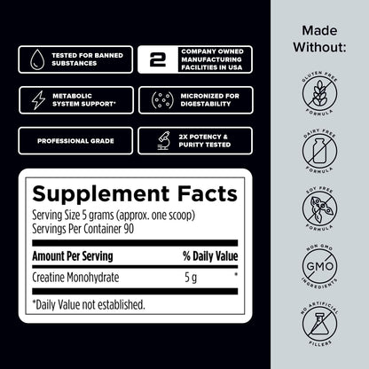 Designs for Sport Creatine Monohydrate Powder - NSF Certified for Sport Creatine Designs for SportUS supplements