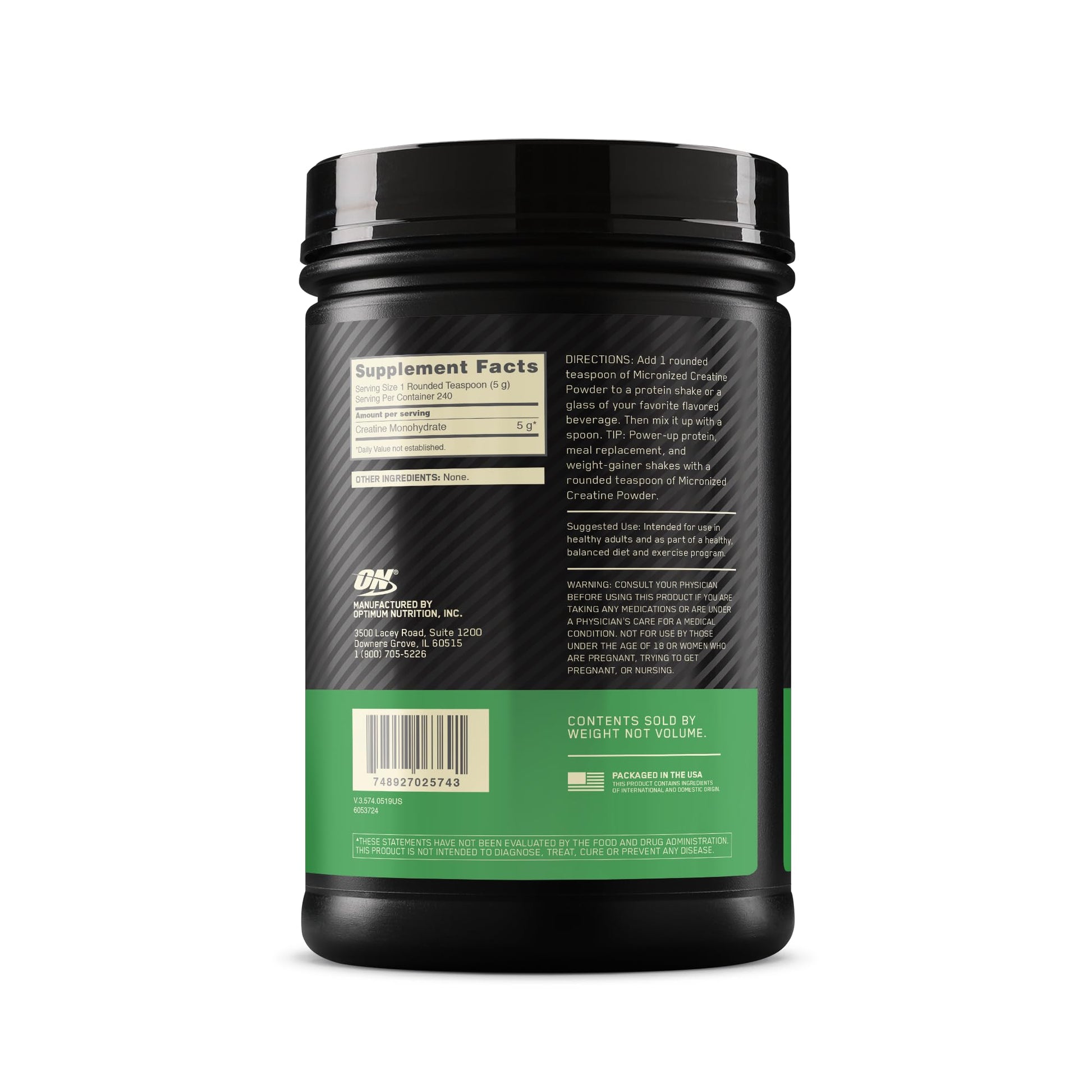 Optimum Nutrition Micronized Creatine Monohydrate Powder, Unflavored, Keto Friendly Optimum NutritionAu supplements