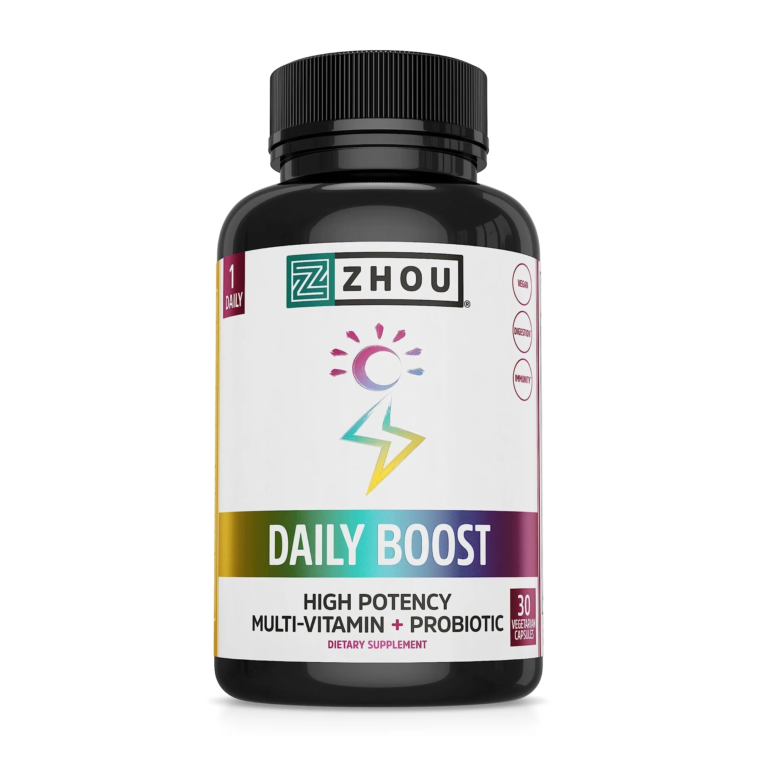 Zhou Daily Boost - Probiotic Multivitamin for Women & Men, Immune Support, Antioxidant & Eye Health Supplement with Vitamin A, Vitamin C ZHOUAu supplements