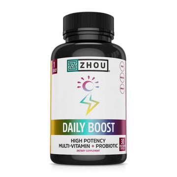 Zhou Daily Boost - Probiotic Multivitamin for Women & Men, Immune Support, Antioxidant & Eye Health Supplement with Vitamin A, Vitamin C ZHOUAu supplements