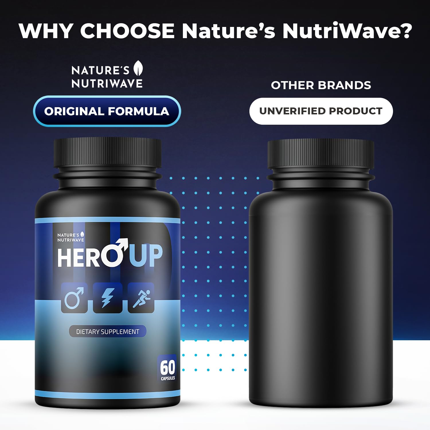 HeroUP - Natural Wellness Supplement with Plant-Based Ingredients – Non-GMO, Stimulant-Free | Made in the USA, GMP-Certified | 60 Capsules, 6 Month Suppy Nature’s NutriWaveAu supplements