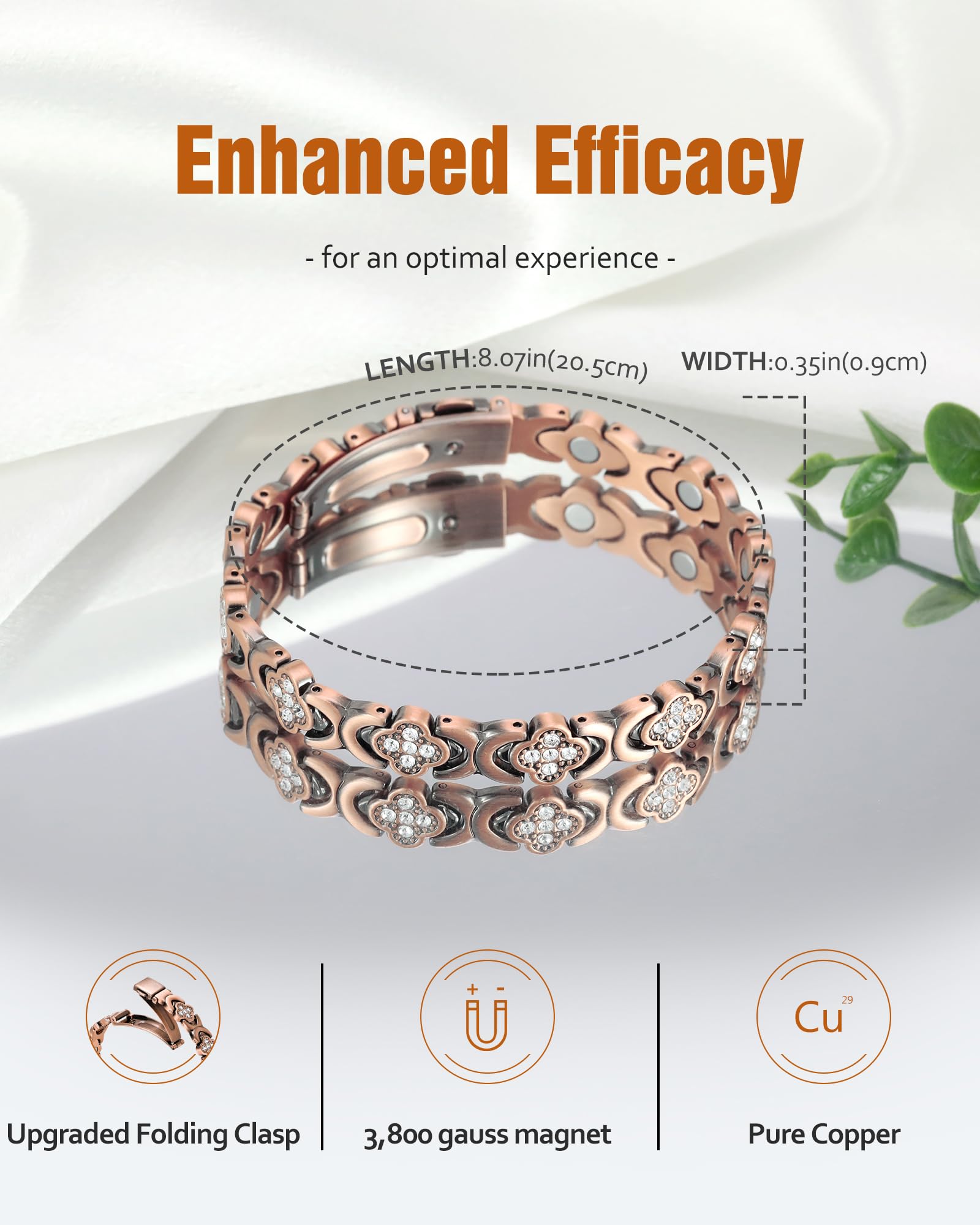 Jecanori Women's Pure Copper Bracelet, Ultra Strength Magnetic Copper Bracelets for Women JecanoriAu supplements