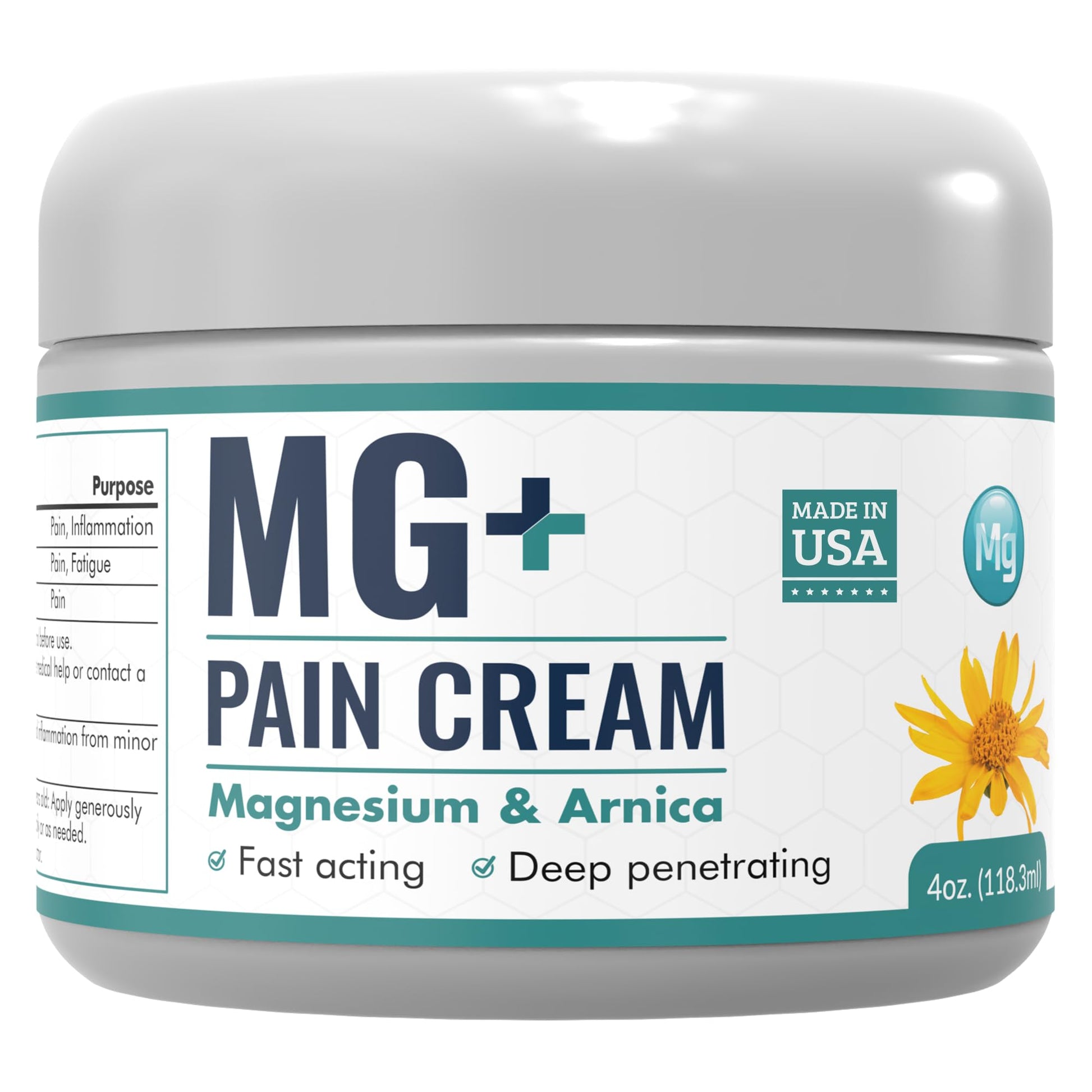 Mars Wellness MG+ Magnesium Cream Pain Relief - Extra Strength Magnesium and Arnica Cream - 4 OZ Tub - Neuropathy, Muscle Pain, and Leg Cramps Relief - 1 Pack MARS WELLNESSAu supplements
