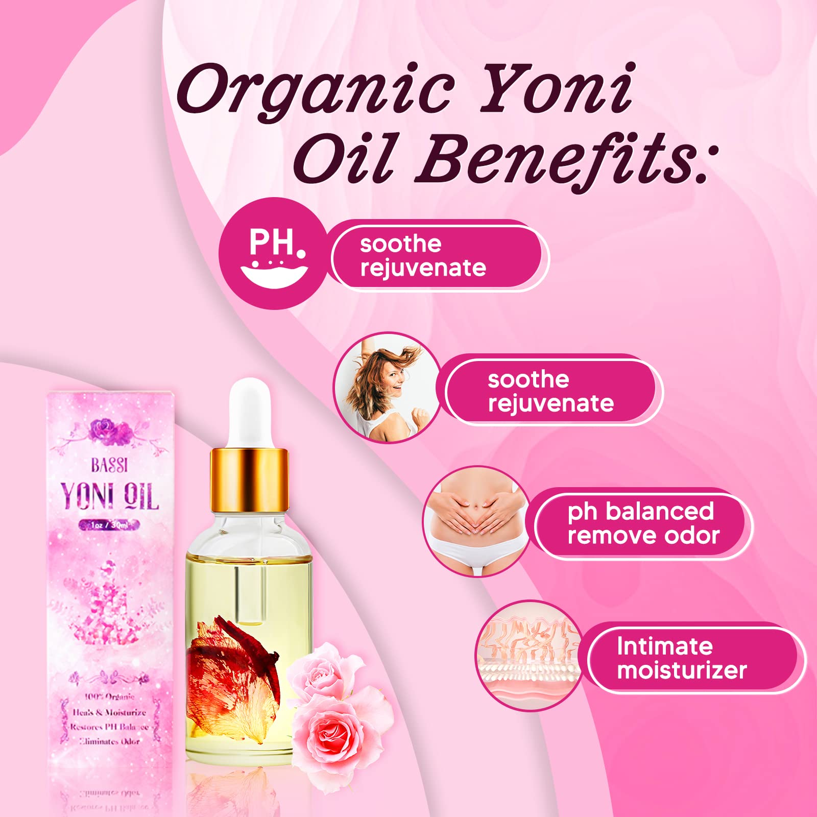 Feminine Wash & Yoni Oil & Yoni Soap Set for Women, Yoni Wash for Vaginal Ph Balance Remove Odor BASSIAu supplements