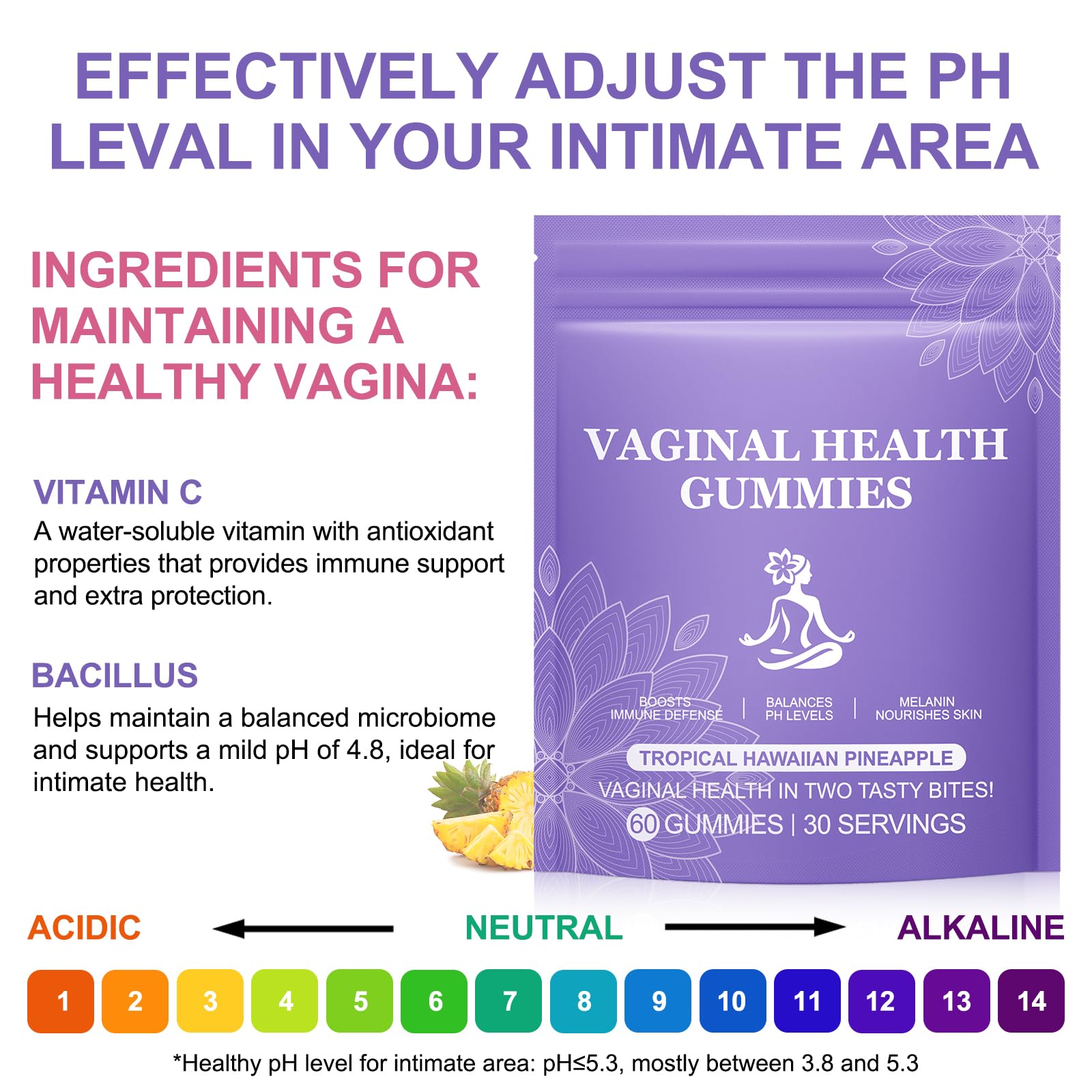 Vital Vaginal Probiotic Gummies for Women, 60PCS Feminine Balance Gummies, PH Balance,Immune Support, Vegan, Gluten-Free, Vaginal Probiotics Supplement, 60 Count DCTTVHVDAu supplements
