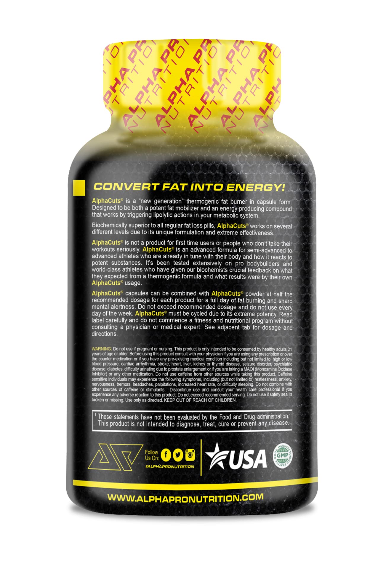 ALPHA CUTS Capsules Fat Burner Thermogenic Men Women Pre Cardio Workout Weight Loss ALPHA CUTSAu supplements