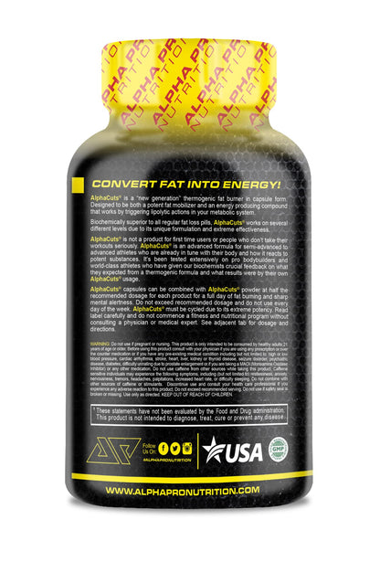 ALPHA CUTS Capsules Fat Burner Thermogenic Men Women Pre Cardio Workout Weight Loss ALPHA CUTSUS supplements