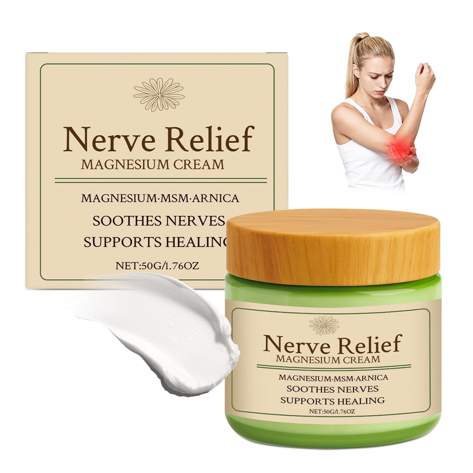 Vincofoo Nerve Relief Magnesium Cream with MSM & Arnica, Soothes Nerves & Daily Soothing Support VincofooAu supplements
