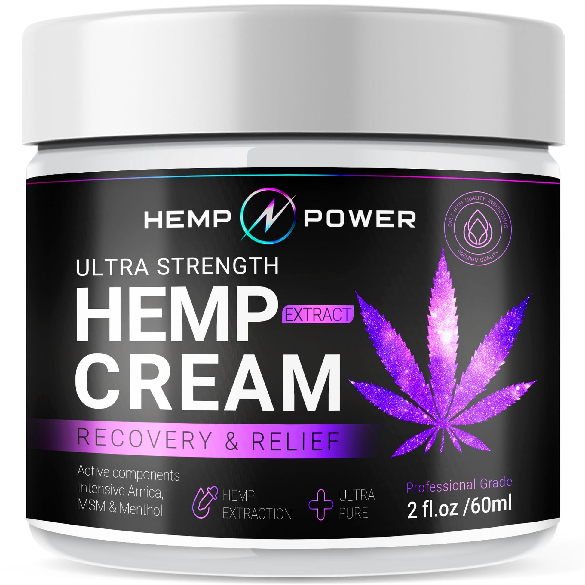 Hemp Power Joint Muscle Relief Cream, with Hemp, Menthol, MSM Arnica, Support Your Back, Muscles, Joints, Neck, Shoulder, Knee, Nerves - 2 Fl Oz. HEMP POWERAu supplements