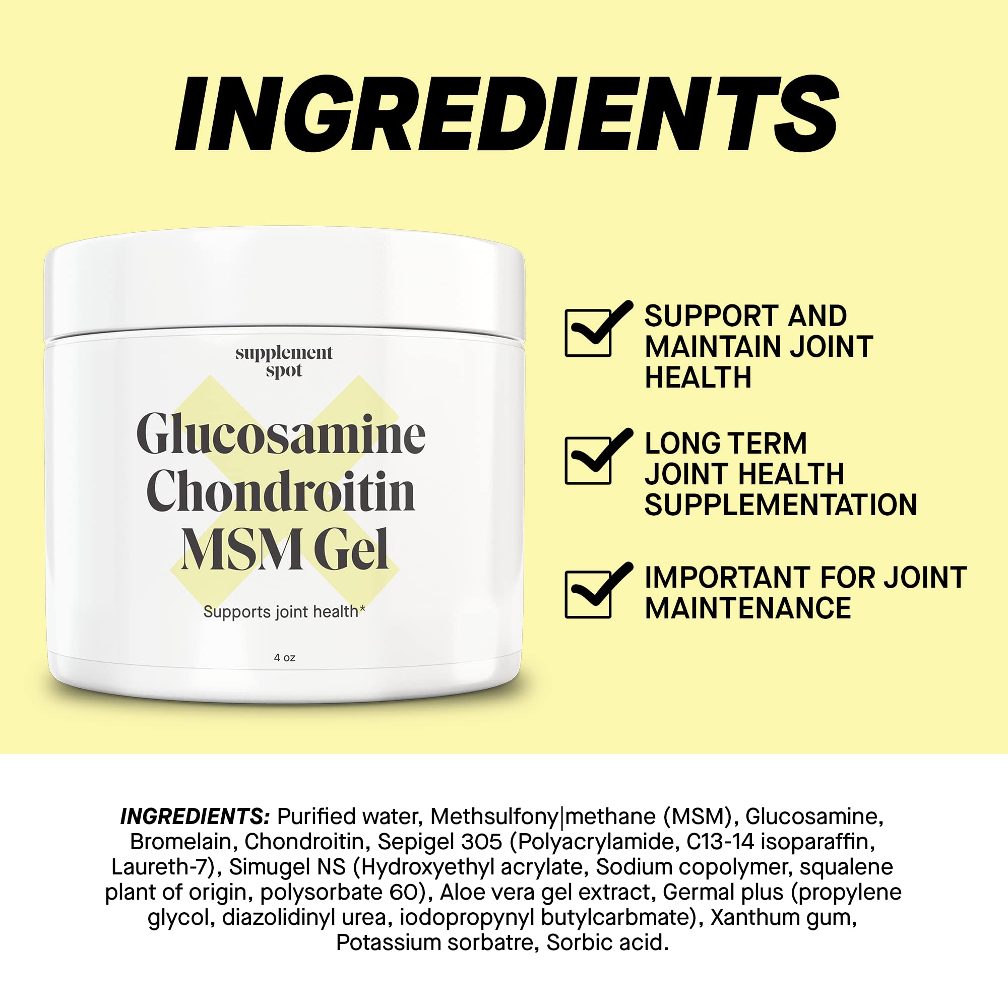 Supplement Spot Capsaicin Roll-On Cream 0.075% - Glucosamine Chondroitin MSM Gel with Bromelain – Joint & Muscle Care Bundle Supplement SpotAu supplements