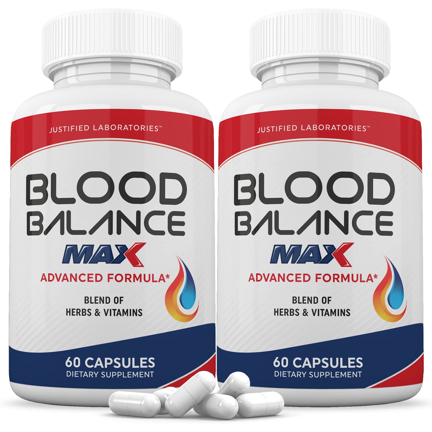 Justified Laboratories (2 Pack Blood Balance Max 1295MG Formula Supplement Pills Justified LaboratoriesUS supplements