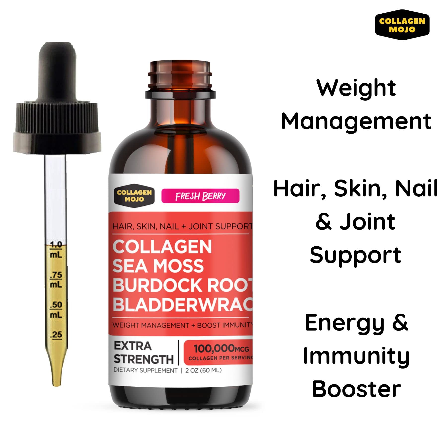 Collagen Mojo Liquid Collagen Peptides with Sea Moss, Burdock Root & Bladderwrack Collagen MojoAu supplements