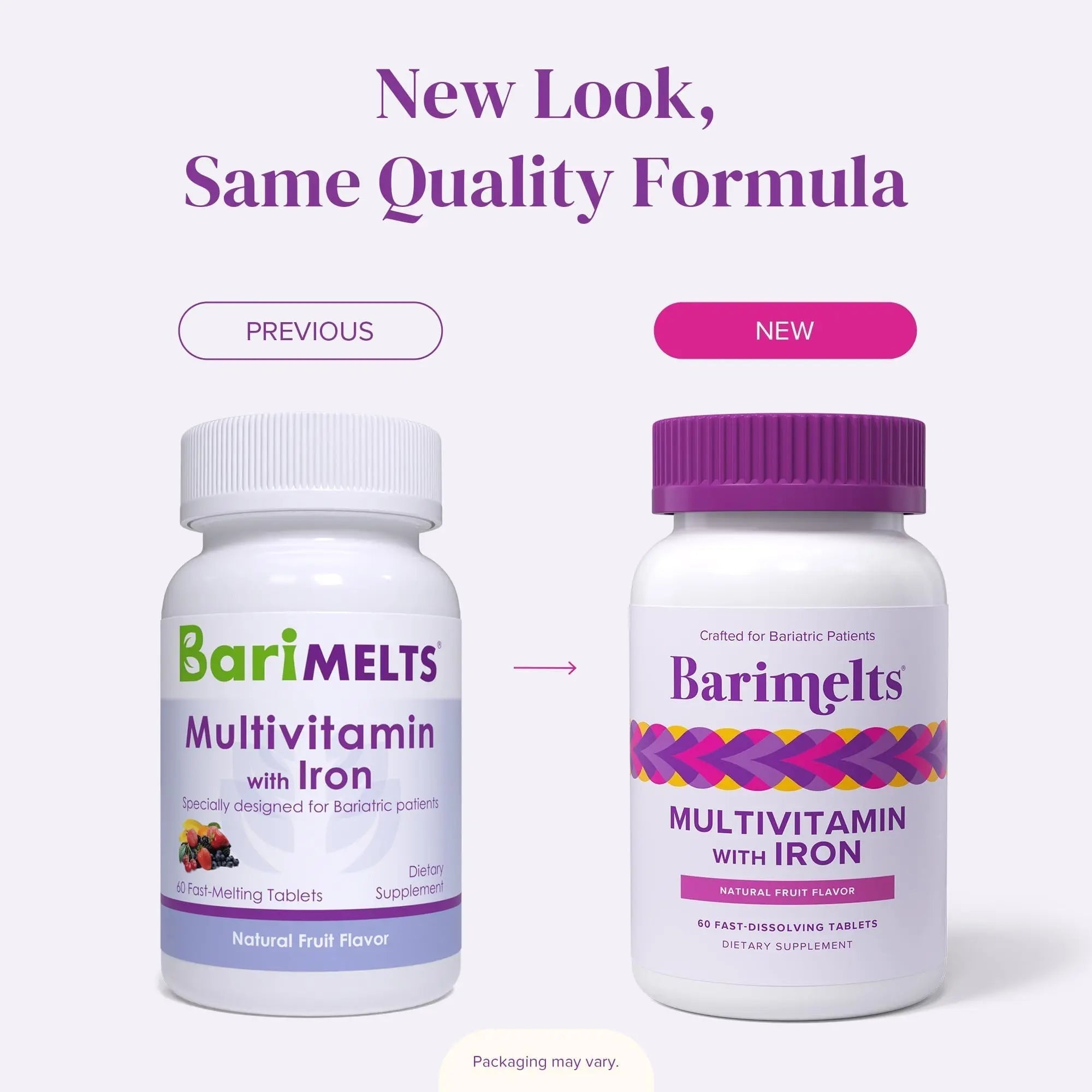 BariMelts Bariatric Multivitamin with Iron, 60 Fast-Dissolving Tablets (1-Month Supply), Sugar-Free Bariatric Vitamins for Women, Natural Fruit Flavor BariMeltsAu supplements