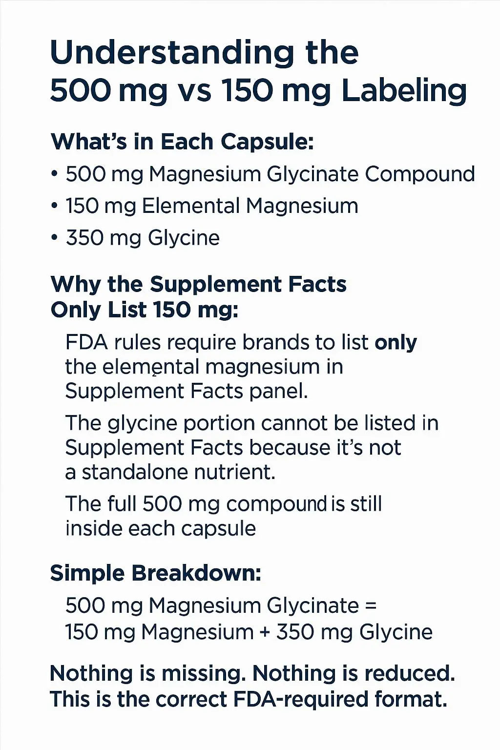 Magno-Humphries Magnesium Glycinate 500 mg - 100 Capsules | Gentle Chelated Form | Muscle, Nerve & Bone Support | Dietary Supplement | GMP Manufactured in The USA Magno-Humphriesnz supplements