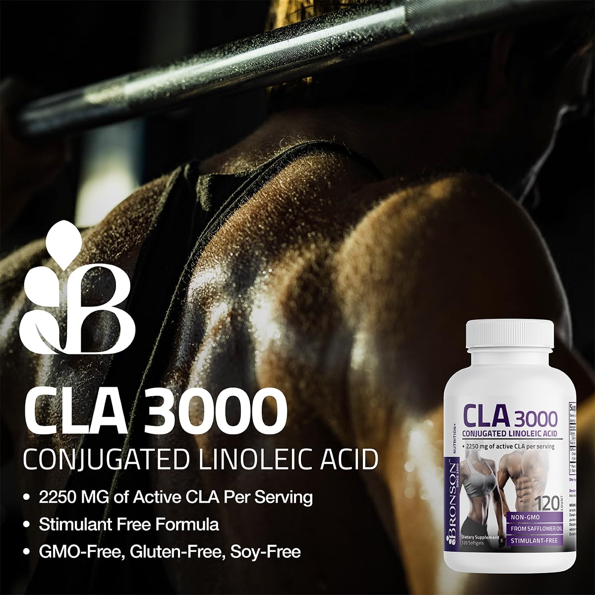 Bronson CLA 3000 Extra High Potency Supports Healthy Weight Management Lean Muscle Mass Non-Stimulating BronsonUS supplements